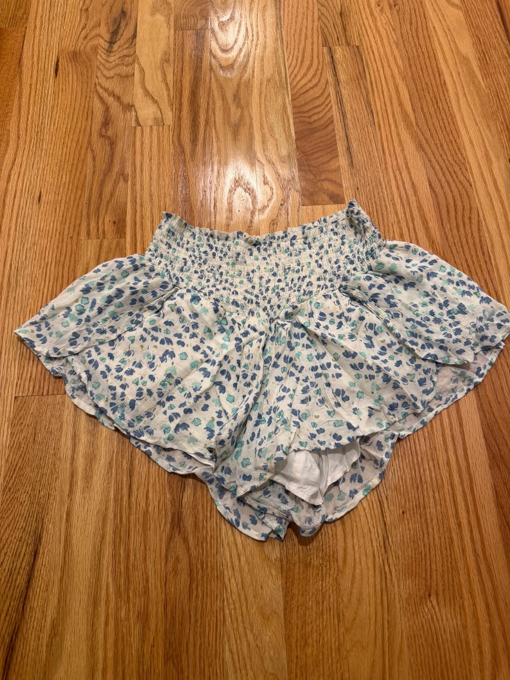 Blue Floral Ruffle Women’s Shorts